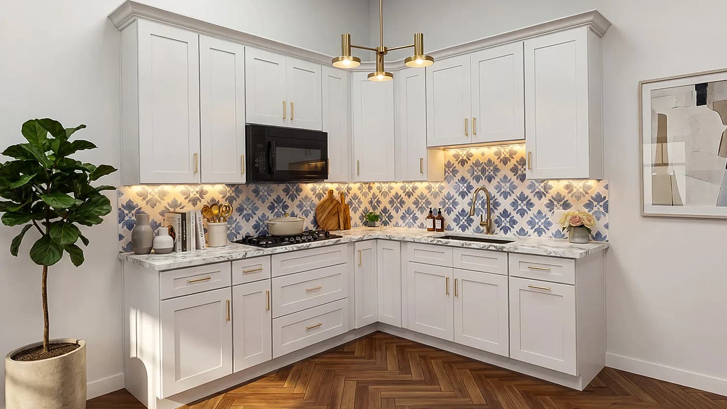 White kitchen cabinets ready for your home